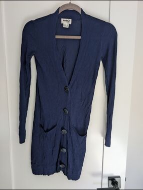 kensieGirl Navy Long Button Cardigan